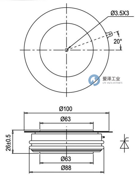 TECHSEM晶閘管KP1000A6500V愛澤工業(yè) izeindustries.png