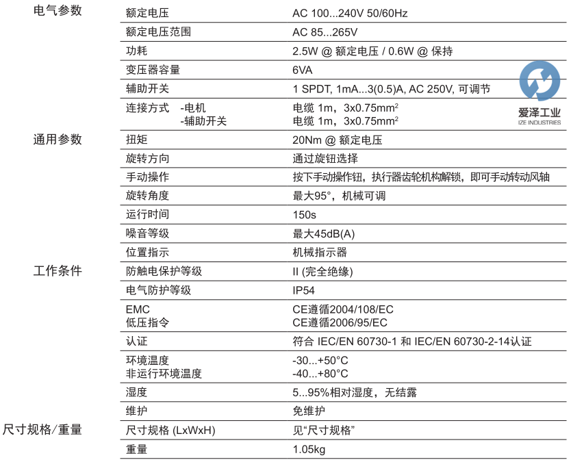 BELIMO風(fēng)閥執(zhí)行器SM230A-S 愛(ài)澤工業(yè)izeindustries (1).png